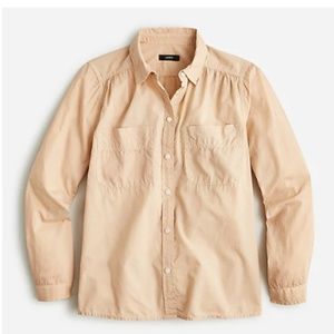 Garment-dyed cotton poplin utility shirt size 4 new with tags color tan
